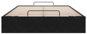 Ottomán ágykeret matrac nélkül fekete 120x190 cm bársony