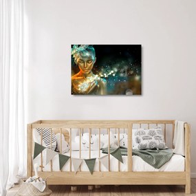 Az arany tündér képe (üvegen) (70x50 cm)
