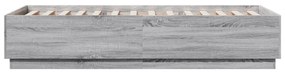 sonoma tölgyszínű szerelt fa ágykeret LED-del 100 x 200 cm