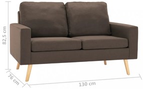 vidaXL kétszemélyes barna szövetkanapé