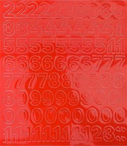 Öntapadós matrica, 2 cm-es, számlap, piros (LUIN127)