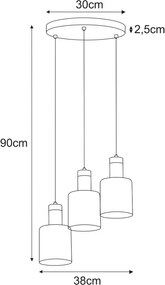 KAJA K-5252 BRUS Fekete Színű Függeszték 3xE27 15W IP20