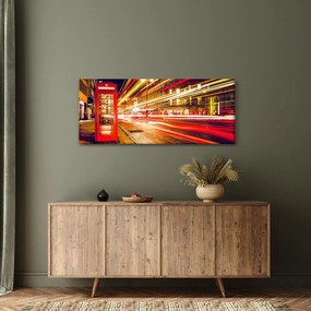 Kép - piros telefonfülke (120x50 cm)