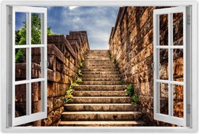 Poszterek 120x80 Kőlépcső fal