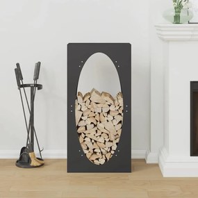 fekete hidegen hengerelt acél tűzifatároló 50x23x100 cm