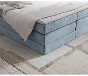Kék ágyneműtartós boxspring ágy ágytámla nélkül 180x200 cm Juniper – Maison de Rêve