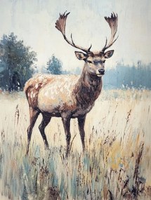 Canvas Vászonkép Portré Szarvas Rét Skandináv Erdő Stílus 60x80