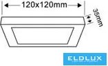 ELDLUX P120B-Q3C Négyzetes Mennyezeti Lámpa IP20