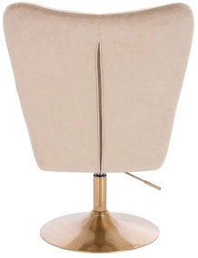HR650N Latte modern velúr szék arany lábbal