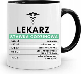 Fekete Bögre Orvosnak Óradíj Nyomtatott Fényképpel