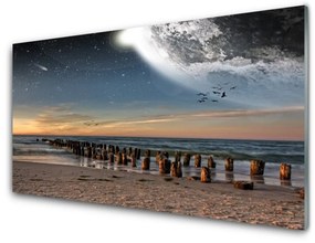 Modern üvegkép Ocean Beach Landscape 100x50 cm