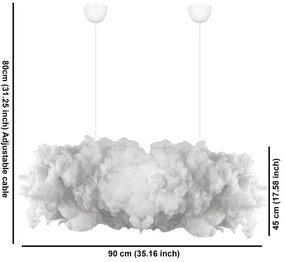 Kábeles csillár SERENE 2xE27/40W/230V fehér