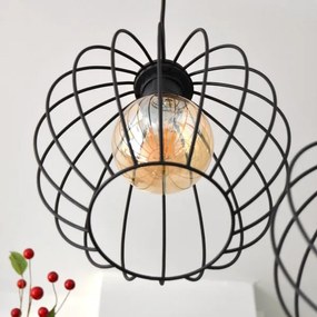 LED Csillár zsinóron MERCURE 3xE27/15W/230V ø 50 cm fekete