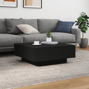 Fekete szerelt fa dohányzóasztal 80 x 80 x 31 cm