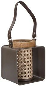 Lámpás vas-rattan 16x13x20cm