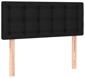 fekete szövet rugós és LED-es ágy matraccal 120x190 cm