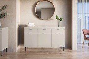 Sentia komód 157 cm, háromajtós három fiókkal - kasmír / fekete