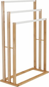 Törülközőtartó, bambusz/fehér, KOMO NEW