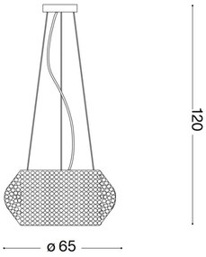 Ideal Lux - Kristály csillár zsinóron PASHA 14xE14/40W/230V átm. 65 cm arany