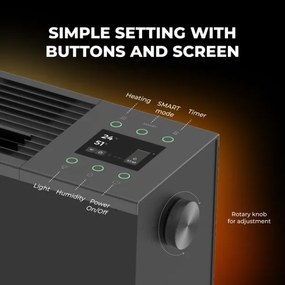 AENO - Okos elektromos hősugárzó/konvektor 1000/2000W fekete