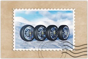 Poszterek 120x80 Nyári gumiabroncsok a hóban