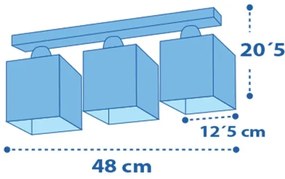Dalber 63233NT - Gyerek mennyezeti lámpa MOONLIGHT 3xE27/60W/230V