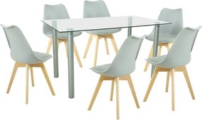 Midori 6+1 étkező garnitúra szürke