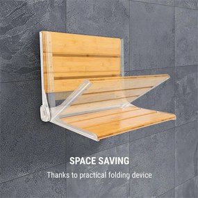 OneConcept Arielle, zuhanyszék, bambusz, alumínium, lehajtható, teherbírás max. 160 kg, fa