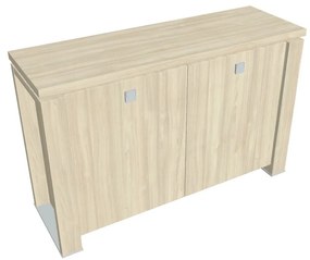 Verno+ S alacsony szekrény 140 x 46 x 90 cm, akác / vanília