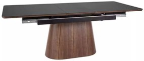 Monaco bővíthető étkezőasztal fekete/dió 160-200cm