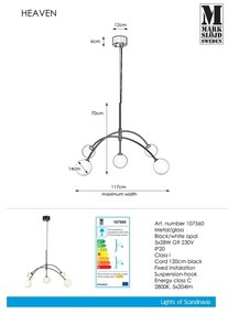 Heaven fekete függőlámpa, ø 117 cm - Markslöjd