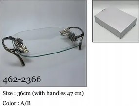 Patera tál tálca lábakon üveg dekoráció ajándék