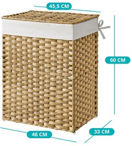 Műanyag szennyestartó kosár, 45,5 x 32 x 61cm