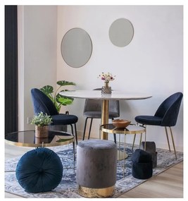 Kerek étkezőasztal márvány dekoros asztallappal ø 110 cm Bolzano – House Nordic