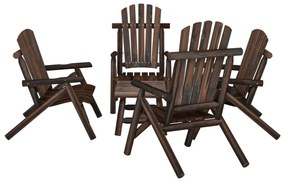 5 részes tömör lucfenyő kerti ülőgarnitúra