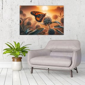 Kép – Pillangó a lenyugvó napban (90x60 cm)