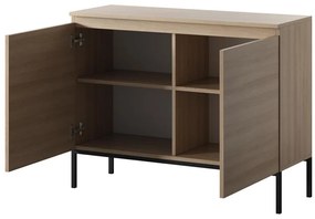 Szekrény Bennasi B2  (linberg tölgy + fekete). 1099043