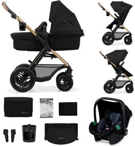 KINDERKRAFT-Kombinált babakocsi 3in1 MOOV 2 AIR Pure fekete + autósülés MINK PRO