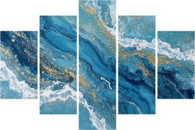 Kép - Világoskék márvány arannyal II. (150x105 cm)