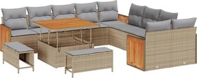 vidaXL Kerti Kanapé Szett párnával 13 pcs Beige és Világosszürke