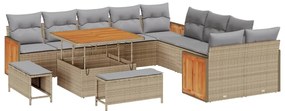 vidaXL Kerti Kanapé Szett párnával 13 pcs Beige és Világosszürke