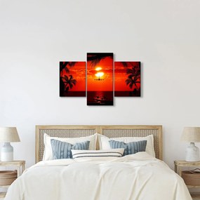 Kép - naplemente repülőgéppel (90x60 cm)