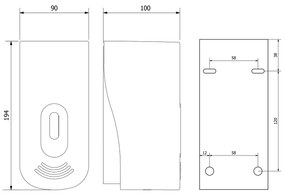 AQUALINE 1319-77 Emiko fali folyékony szappanadagoló 400 ml, szürke