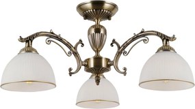 ITALUX PND-5122-3 FENEZA Klasszikus Csillár Antik Bronz, Fehér E27 IP20