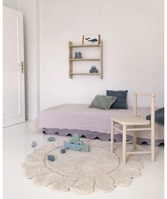 Krémszínű mosható kézi szövésű pamut gyerek szőnyeg ø110 cm Gabrielle – Nattiot