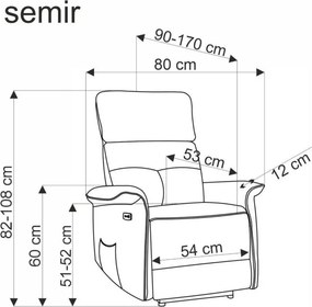 SEMIR 2 elektromosan dönthető masszázsfotel sötétzöld