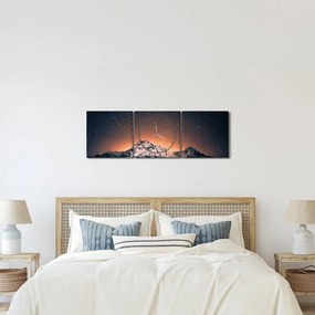 Egy éjszakai égbolt és a hegy képe (órával) (90x30 cm)