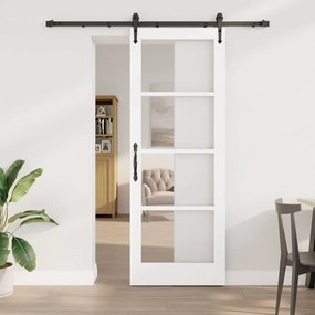 Egyszerű Csúszó Ajtó Fehér 78 x 211 cm Fa és fém