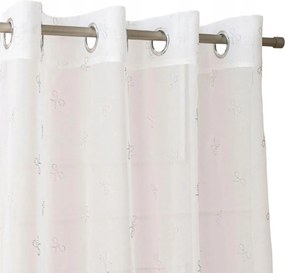 Függöny készre szerelve ólommal Masnival 140x250 ezüst masni