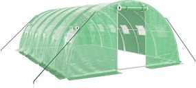 vidaXL zöld acélvázas melegház 24 m² 6 x 4 x 2 m
